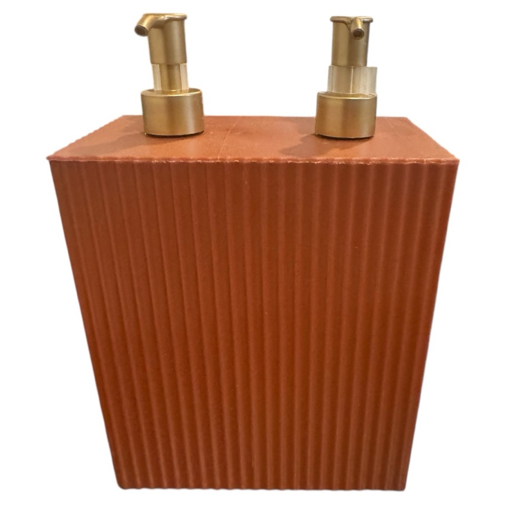 Elegant Orange and Gold Dispenser